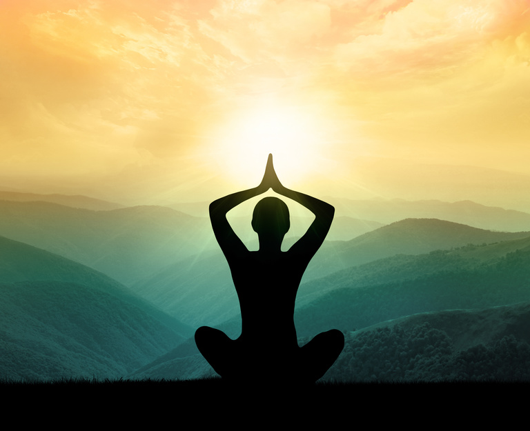 yoga meditation silhouette